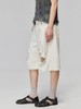 Simple Project/K24900/白色纯棉复古做旧刀割破坏阔腿牛仔短裤 商品缩略图1