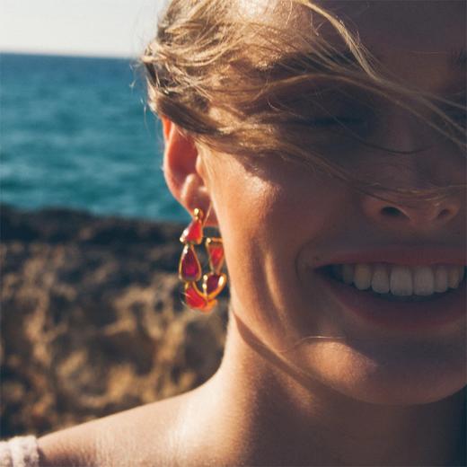 订购4周到｜Goossens Paris-Petales-草莓红 耳环［法国设计师］ 商品图3