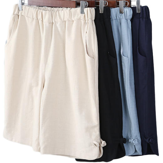 【棉麻家居裤】夏新款男式加肥加大码宽松舒适棉麻休闲短裤半裤五分裤家具睡裤 商品图4