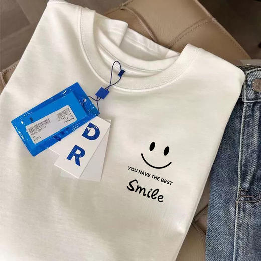 「49.9元包邮！几十款可选」2024新款宽松简约风正肩女上衣服 夏季女装纯棉短袖T恤女 商品图3