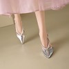 【预售5天】优雅气质尖头高跟鞋，时尚粗跟珍珠绊带包头后空凉鞋MBJR&817 商品缩略图1