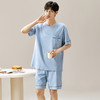 慢醒纯棉素色男款家居服-短款 商品缩略图0