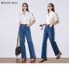 OLrain欧芮儿蓝色牛仔裤女夏季2024年新款简约休闲直筒阔腿裤 商品缩略图0