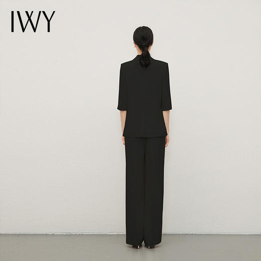 IWY/黑色西装宽松西服外套七分袖显瘦休闲时尚慵懒风高级阔腿裤装C13512+P33512 商品图3