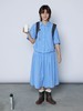 步履不停/4B41096C/复古百搭防蚊天蓝色松紧腰A字半裙伞裙 商品缩略图4