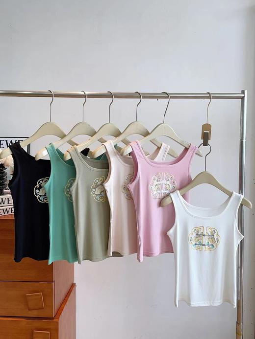 女士天丝棉固定杯美背心新中式国风女士背心打底舒适透气马甲8938/2582/2583/2585/2586/2590/2508/2510 商品图9