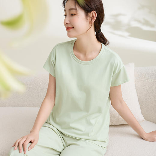 康妮雅女式短袖中裤套头套装 商品图1