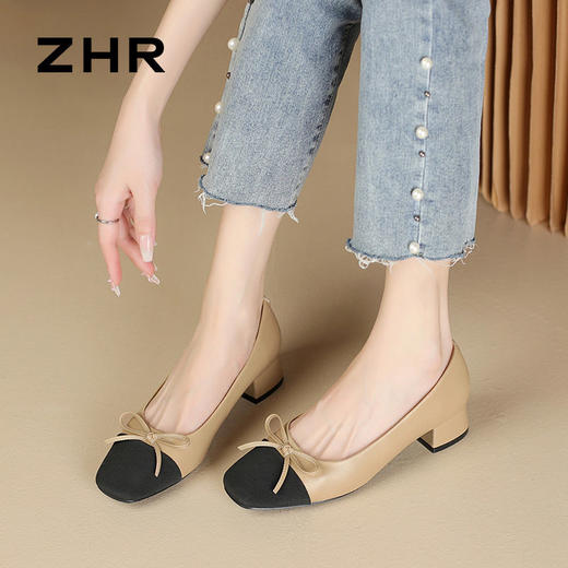 ZHR则则浅口单鞋女2024新款百搭小香风鞋子一脚蹬懒人鞋时尚女鞋 商品图9