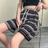 【不挑身材，显高显瘦】夏季必备！横条五分裤女，宽松舒适，凉凉休闲阔腿中裤，抽绳设计更贴心。穿上它，享受轻松自在的夏日时光！ 商品缩略图2