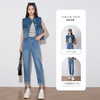 OLrain欧芮儿蓝色牛仔裤女夏季2024年新款高腰通勤阔腿显瘦长裤 商品缩略图2