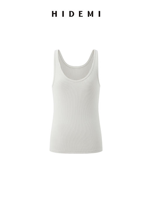 HIDEMI 圆领弹力高密坑条针织透气感背心 商品图8