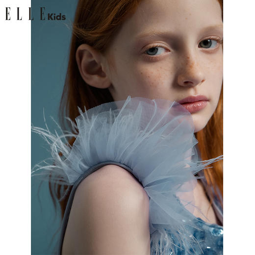 ELLEkids童装 珠片羽毛定制连衣裙 商品图3