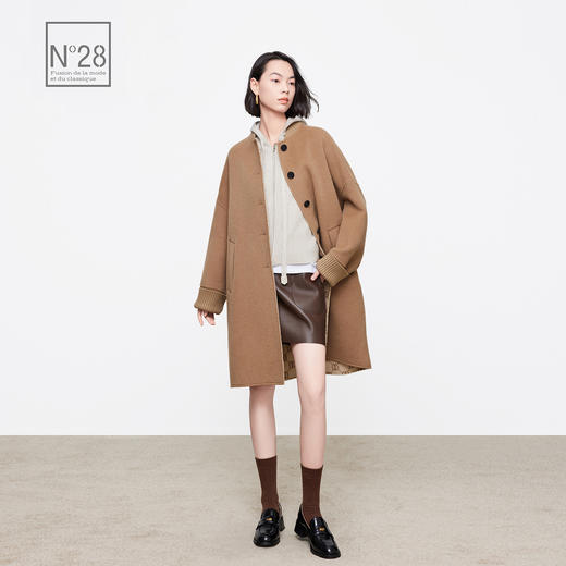 【破价】N°28 【飞行大衣】秋冬款毛呢大衣中长款圆领休闲风外套8352D690 商品图1