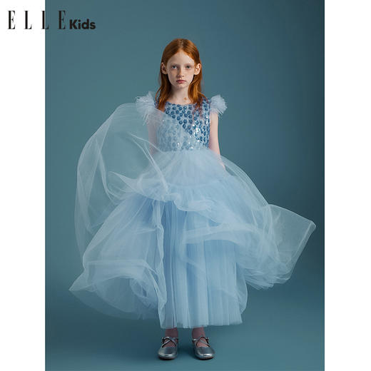 ELLEkids童装 珠片羽毛定制连衣裙 商品图1