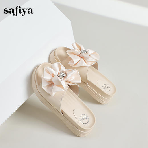 Safiya/索菲娅2024夏季厚底水钻蝴蝶结休闲拖鞋 SF42110042 商品图8
