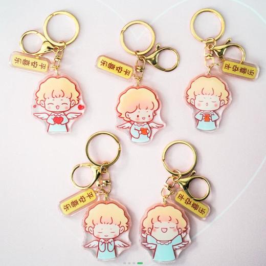 金色滴胶平安喜乐小天使钥匙扣 商品图7