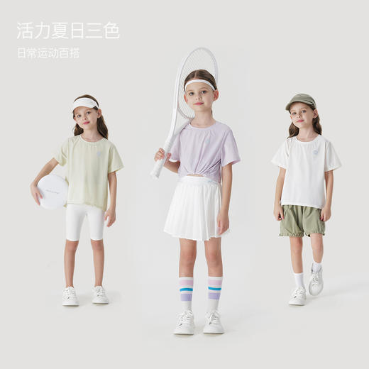 马克珍妮女童微孔透气运动短袖T恤儿童上衣2024年夏装新款240338 商品图1