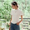 OLrain欧芮儿米白色T恤女夏季2024年新款简约天丝凉感短袖上衣 商品缩略图0
