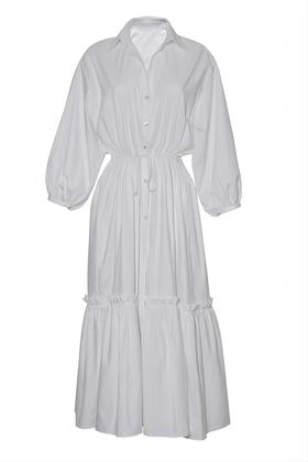 Cara Cara  - Hutton Dress-White - Embroidered Eyelet White - 连身裙 - 白色