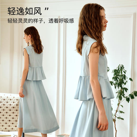 欧芮儿气质无袖小衫半身裙套装两件套女2024新款夏一整套五一出游 商品图3