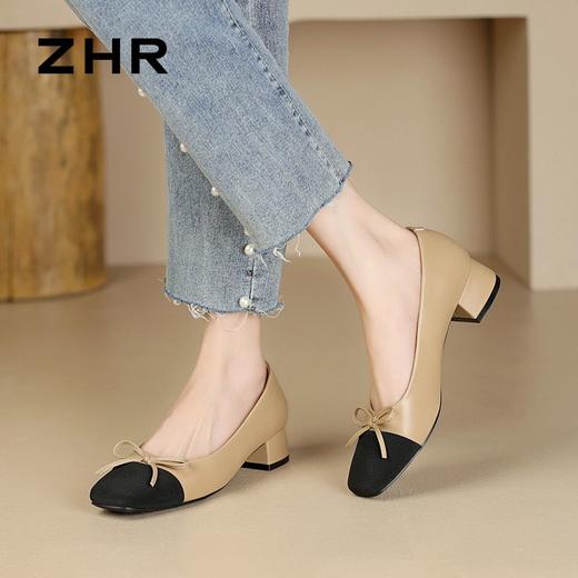 ZHR则则浅口单鞋女2024新款百搭小香风鞋子一脚蹬懒人鞋时尚女鞋 商品图8