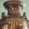 【已售】独角鹿西洋古董1890年代法国出品古希腊神话主题青铜双耳锥形花瓶一对 商品缩略图1