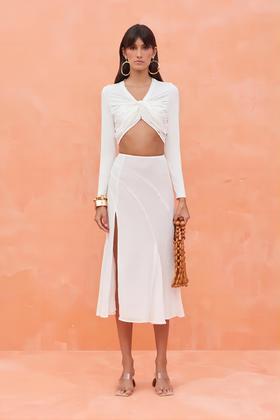 Cult Gaia - Dallas Midi Skirt - Off White - 裙子 - 米白色