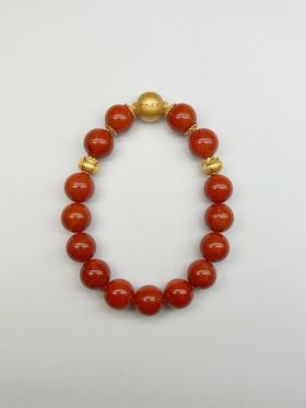 九口南红多彩手串