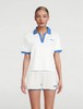 Sporty & Rich - Prince Sporty Terry Polo - White/Lapis - POLO衫 - 白/青石蓝色 商品缩略图1
