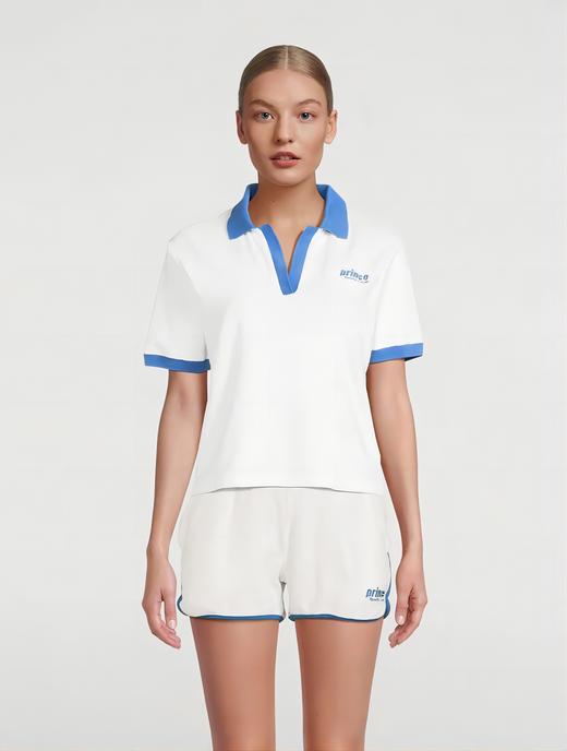 Sporty & Rich - Prince Sporty Terry Polo - White/Lapis - POLO衫 - 白/青石蓝色 商品图1
