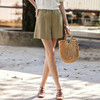 OLrain欧芮儿卡其色休闲裤女夏季2024年新款通勤高级百搭直筒短裤 商品缩略图0