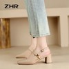 ZHR则则包头凉鞋2024新款时尚浅口单凉鞋网红ins百搭粗跟凉鞋软底 商品缩略图5