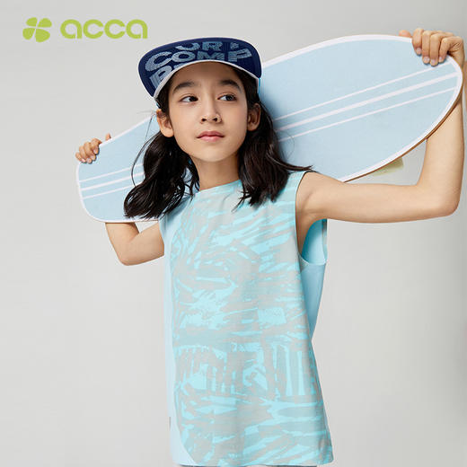 acca男童运动户外背心轻薄冰凉无袖T恤吸湿排汗速干透气撞色造型 商品图4