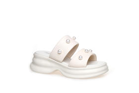 豪麟名鞋奥莱迪嘉女鞋羊皮革凉拖DJHJA41WL055白色  原价1460元