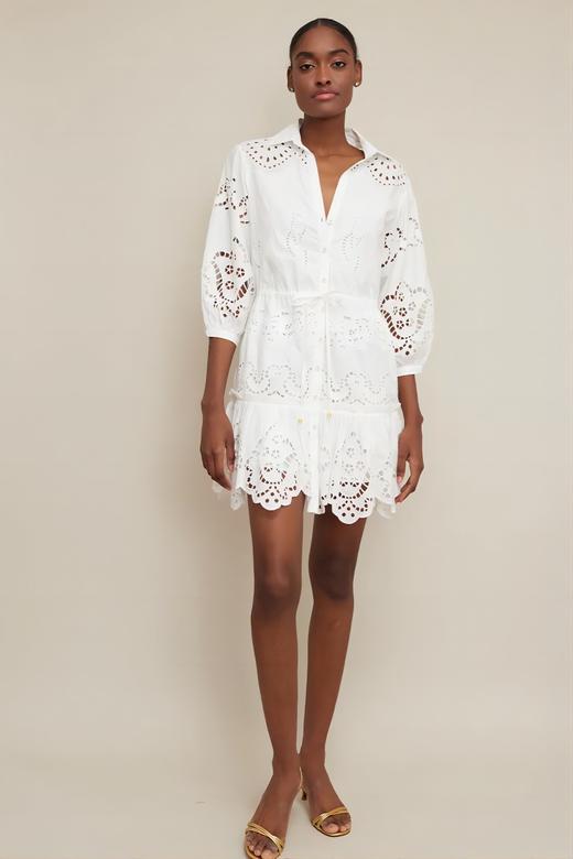 Cara Cara  - Robin Dress-White - Embroidered Eyelet White - 连身裙 - 白色 商品图1