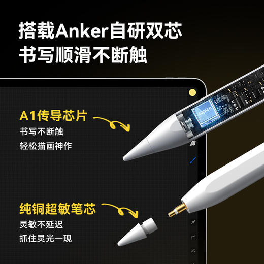 【热销】Anker安克猫和老鼠正版联名 电容笔pencil适用苹果iPad触控笔触屏平板手写笔 A7166 商品图4