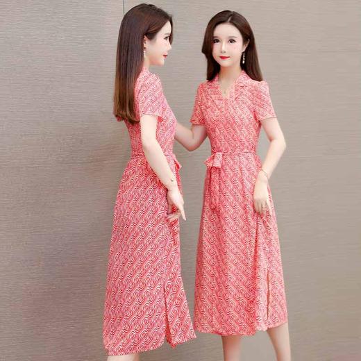 QYM-JF2468洋气时尚印花夏季连衣裙2024年新款优雅气质女装中长裙 商品图2