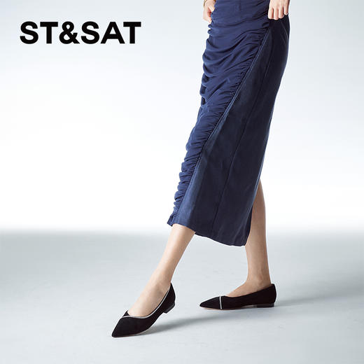 星期六优雅尖头钻条平底单鞋SSC1111523 商品图2