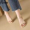 ZHR则则一字带粗跟凉鞋女2024夏季新款休闲百搭时装凉鞋通勤单鞋 商品缩略图7