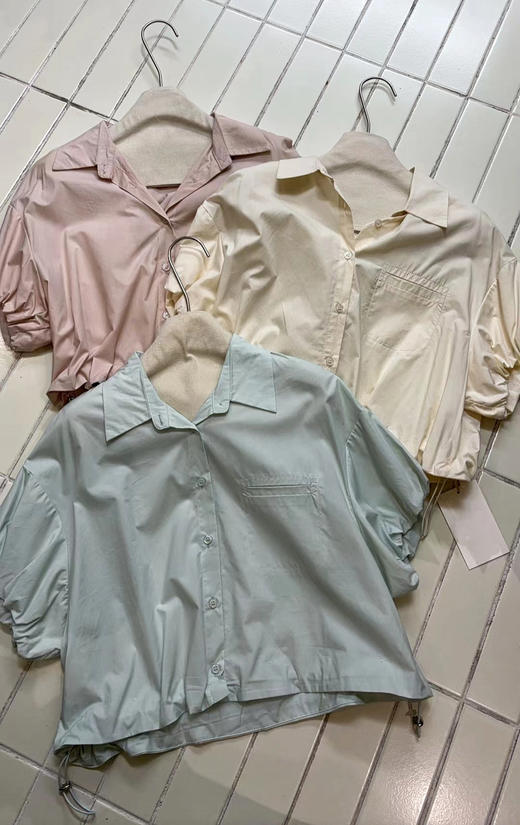 【门店同款】ENJOY夏季泡泡袖下抽绳衬衣 157462254 商品图1