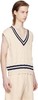Sporty & Rich - Src Cableknit Vest - Cream/Navy - 背心 - 奶油色/深蓝色 商品缩略图0