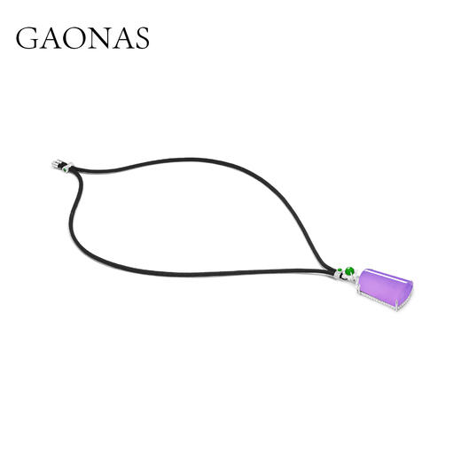 GAONAS 坠链均925银合成锆石 富婆紫色无事牌项链10397XPR 商品图1