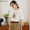 OLrain欧芮儿白色短袖T恤女夏2024新款时尚减龄宽松趣味刺绣上衣 商品缩略图0