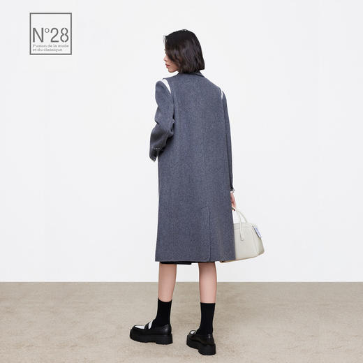 N°28 冬季设计师冬款女士外套双面毛呢女士中长款大衣8351D580  商品图2