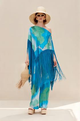 Cult Gaia - Ashanti Long Top - Landscape Print - 上衣 - 印花