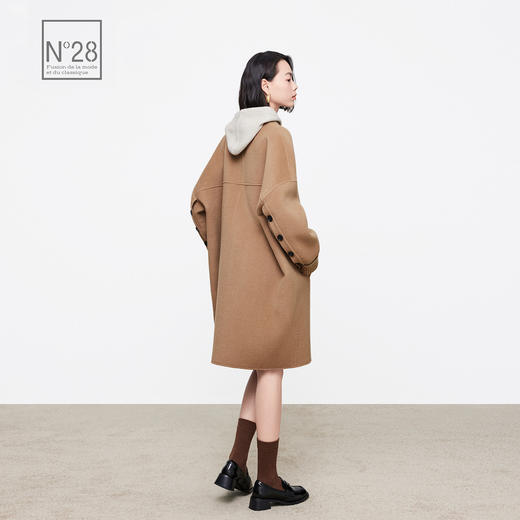 【破价】N°28 【飞行大衣】秋冬款毛呢大衣中长款圆领休闲风外套8352D690 商品图2