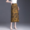 新中式印花修身包臀，一步裙后腰松紧优雅气质半身裙MYX-73112 商品缩略图1