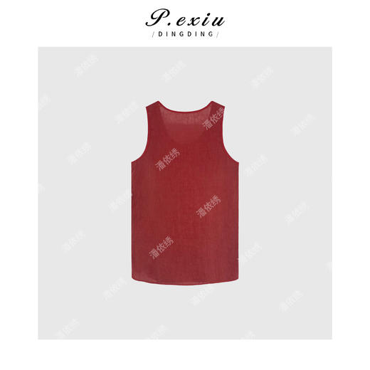 03-3潘依绣丁丁宠粉100%麻高级感定织凉感透气无袖背心 W-62112 商品图1