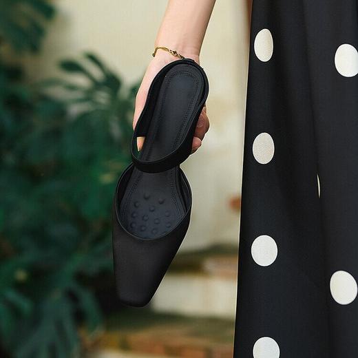 【预售5天】印花羊皮包头后空凉鞋，方头花朵复古猫跟凉鞋女鞋FCRich1991&S1402 商品图3