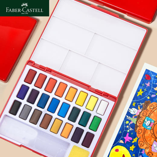 德国辉柏嘉儿童绘画礼盒水溶彩铅油画棒固体水彩套装小学生初学专用彩铅专用纸 商品图3